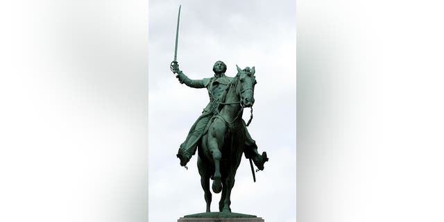 A statue honoring Lafayette in Paris, France.