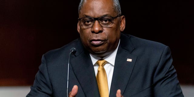 Secretary of Defense Lloyd Austin speaks at a Senate Armed Services budget hearing on Capitol Hill in Washington, Thursday, June 10, 2021.