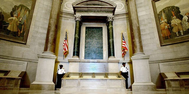 Founding documents in the National Archives' Rotunda (AP Photo/Ron Edmonds)