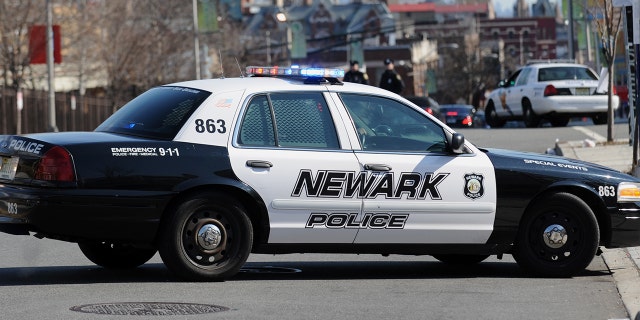 A Newark Police Department car parked in a street in Newark, New Jersey (STAN HONDA/AFP via Getty Images)