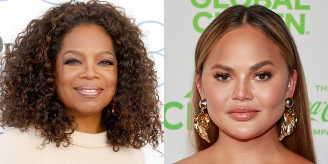 Chrissy Teigen, right, is reportedly looking to Oprah Winfrey for help in saving her reputation amid bullying claims.