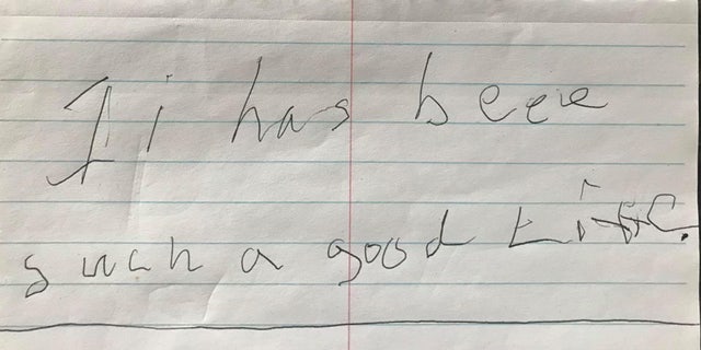 Rudolph Clausing, 66, wrote a short note for his family while he was hospitalized with COVID-19. His note, which reads, "It has been such a good life," was found after he passed away on Jan. 13, 2021. 