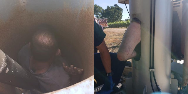 An unidentified man required medical treatment after his "unintended multi-day stay in the fan shaft," 当局说.