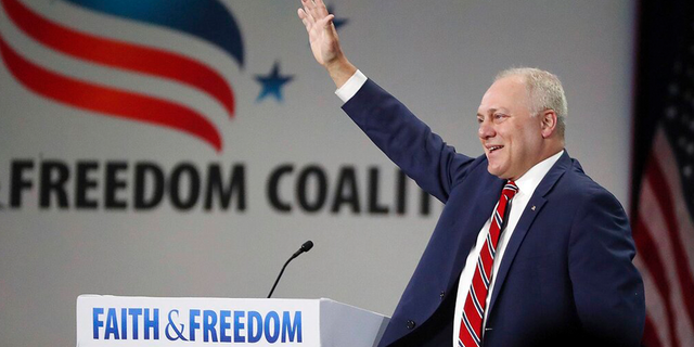 U.S. Rep. Steve Scalise speaks during the Road to Majority convention at Gaylord Palms Resort &amp; Convention Center in Kissimmee, Fla., on Friday, June 18, 2021. 