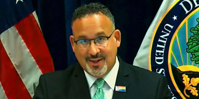 During a House Education and Labor Committee hearing on the priorities of the Department of Education, first-term Rep. Mary Miller, R-Ill., asked Education Secretary Miguel Cardona about an educational material disseminated to students and their families entitled "Confronting Anti-LGBTQI+ Harassment in Schools." 