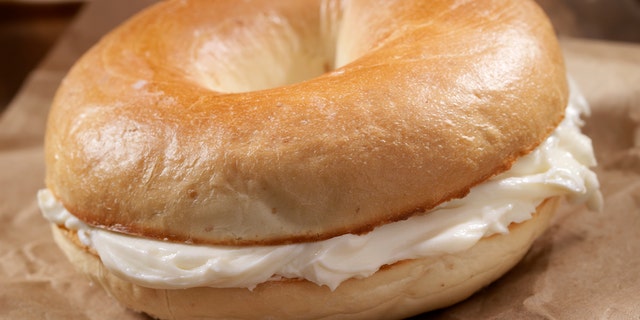 Toasted New York Style Bagels with Cream Cheese (iStock)