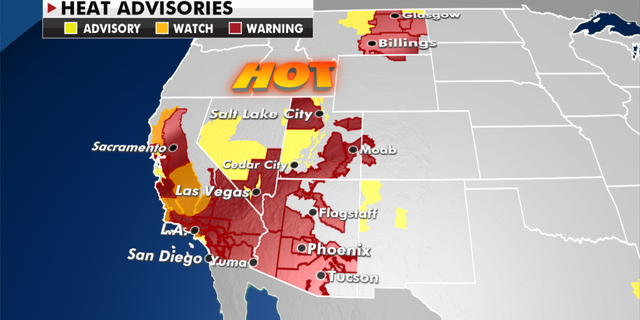 Heat advisories currently in effect. (Fox News)