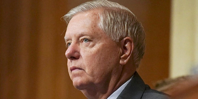 Senator Lindsey Graham, a Republican from South Carolina, listens during a hearing on May 26, 2021. (Photo by Stefani Reynolds / POOL / AFP) (Photo by STEFANI REYNOLDS/POOL/AFP via Getty Images)