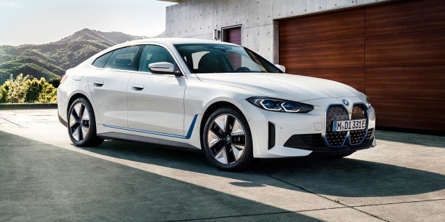 The electric BMW i4 has a range of up to 300 miles per charge