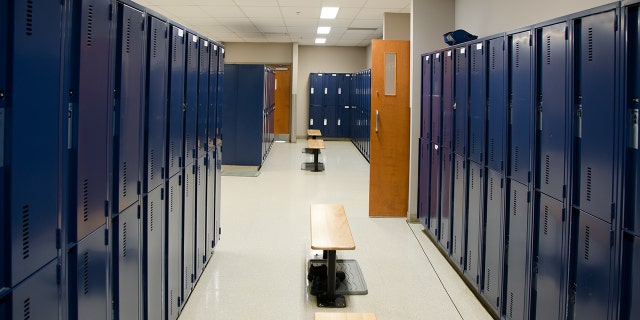 Rows of blue lockers (iStock)