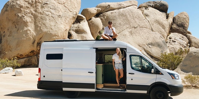The Landheers bought a $25,500 Ford Transit T-350 van and spent five months and $13,000 renovating it, before they started their journey in March of this year. (SWNS)