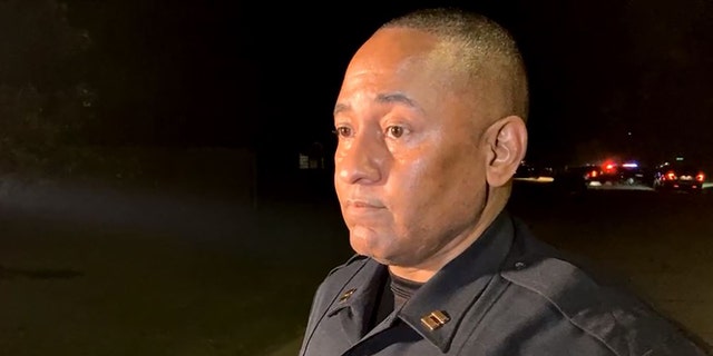 Wichita Police Capt. Wendell Nicholson briefs reporters about the Saturday night shooting that left an officer in critical condition. (Wichita Police)