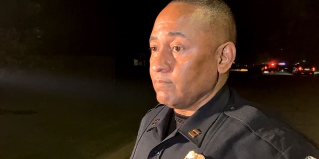 Wichita Police Capt. Wendell Nicholson briefs reporters about the Saturday night shooting that left an officer in critical condition. (Wichita Police)