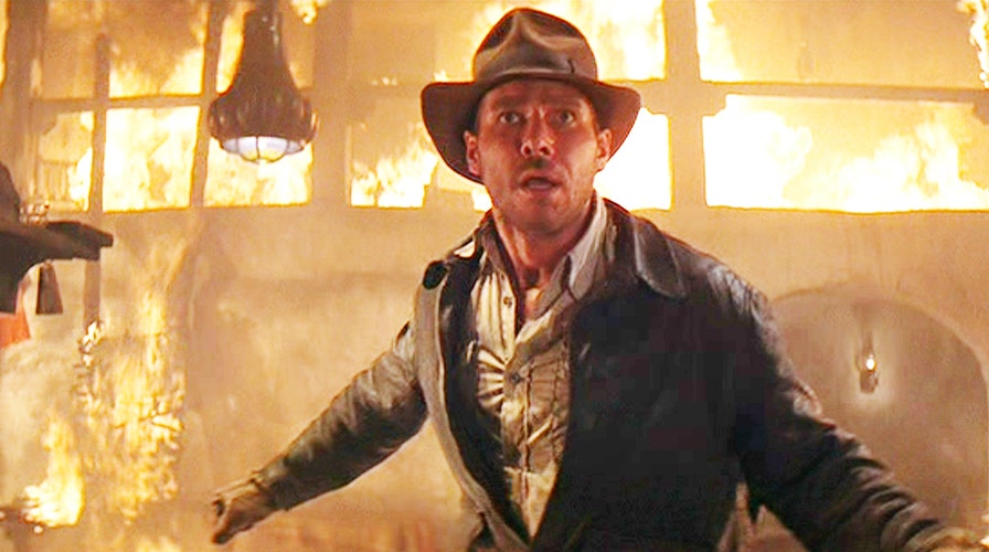 Harrison Ford pictured in Indiana Jones costume on set of fifth movie