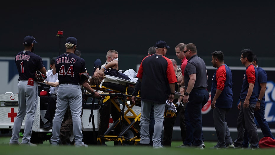Indians’ Josh Naylor stretchered off field after scary incident vs. Twins