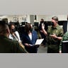 Vice President Kamala Harris tours the U.S. Customs and Border Protection Central Processing Center, Friday, June 25, 2021, in El Paso, Texas, with Rep. Veronica Escobar, D-Texas, left. (AP Photo/Jacquelyn Martin)