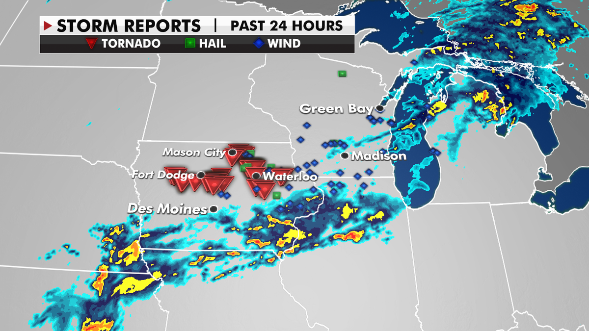 Severe weather in Iowa on Wednesday