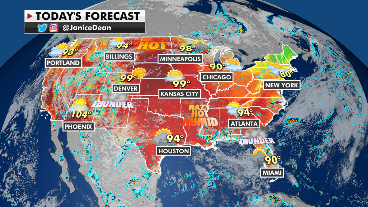 The national forecast for Wednesday, July 28. (Fox News)