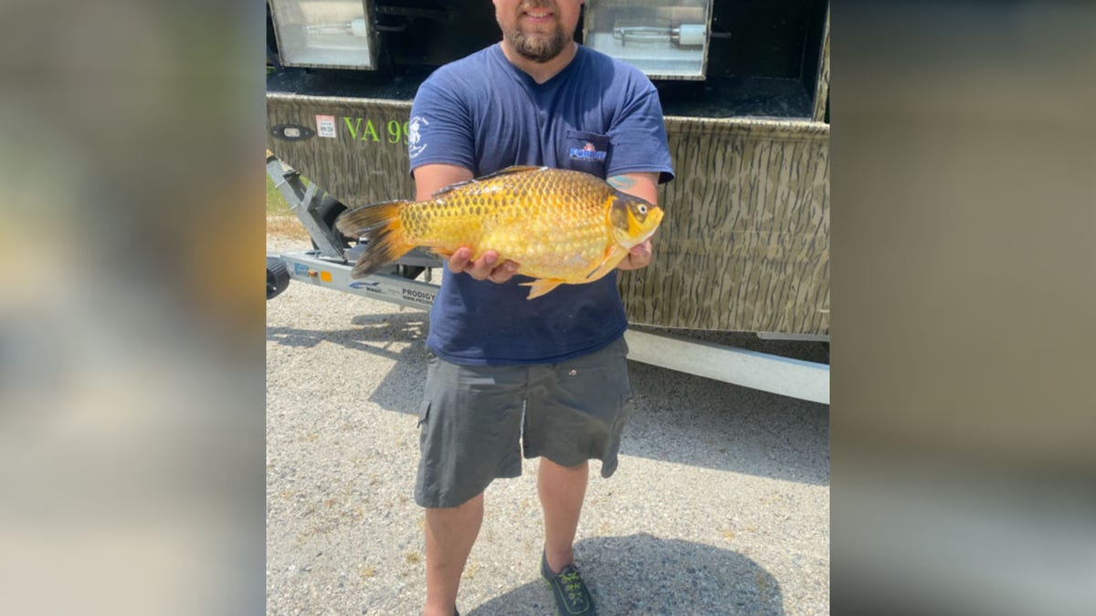 The Virginia Department of Wildlife Resources confirmed on its Facebook page that Jeremy Fortner had set a new record after catching a 3 pound, 9-ounce goldfish in Hunting Creek.