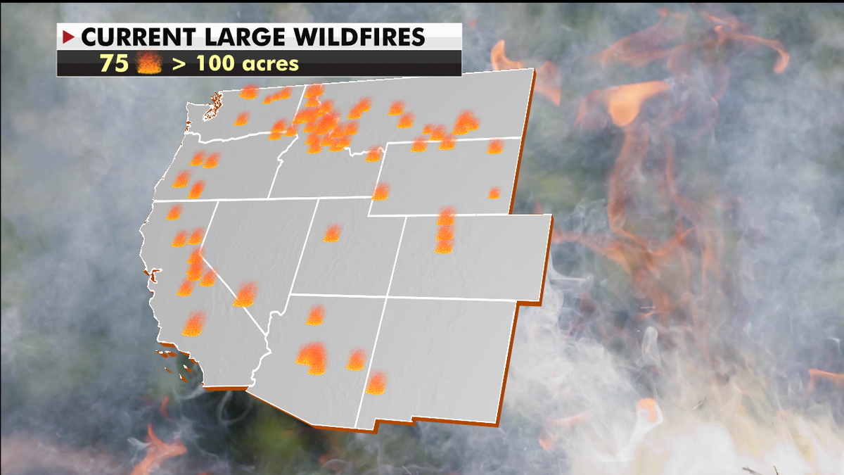 Current wildfires ongoing in the U.S. (Fox News)