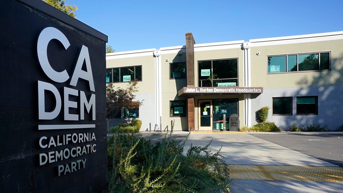 The John L. Burton California Democratic Party Headquarters is seen in Sacramento, Calif., on Friday. Two California men have been charged with plotting to blow up the Democratic Party's headquarters, a bombing they hoped would be the first in a series of politically-motivated attacks, federal prosecutors said. (AP Photo/Rich Pedroncelli)