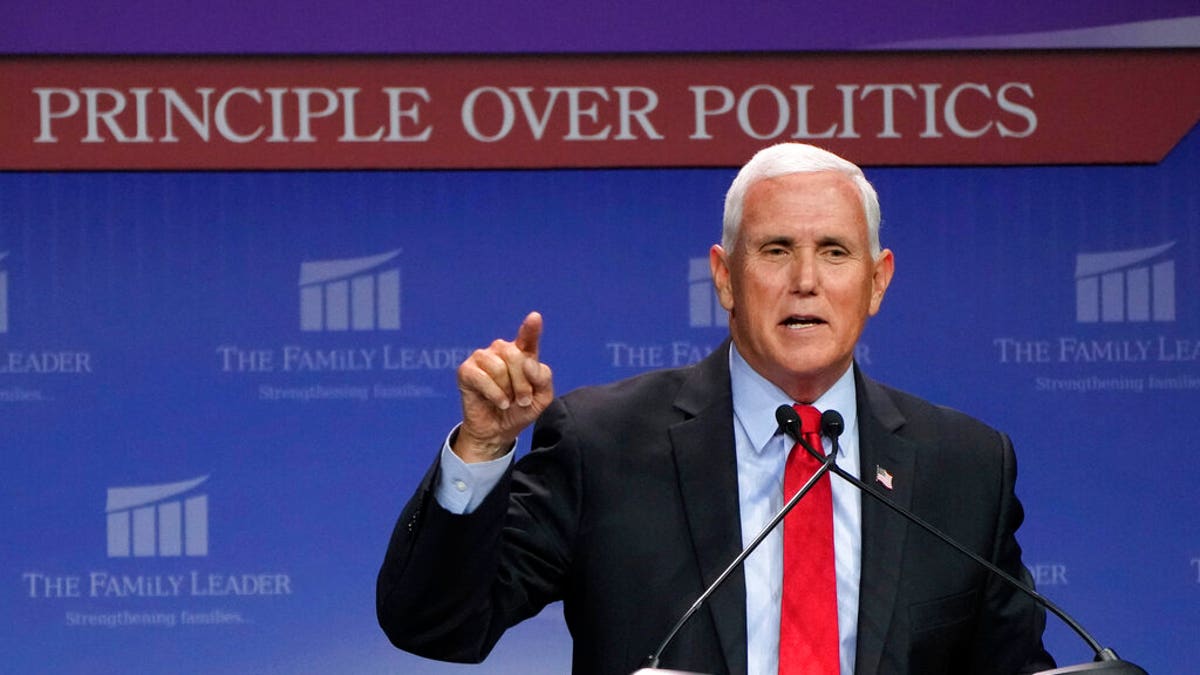 Former Vice President Mike Pence speaks during the Family Leadership Summit