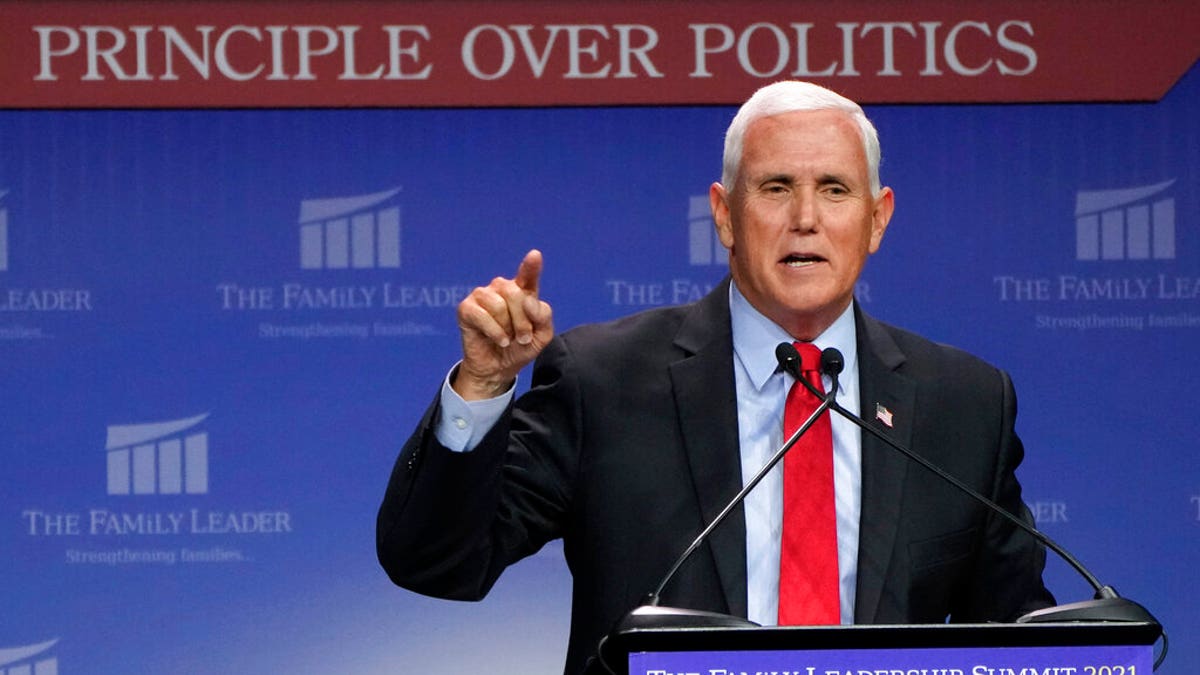 Former Vice President Mike Pence speaks during the Family Leadership Summit