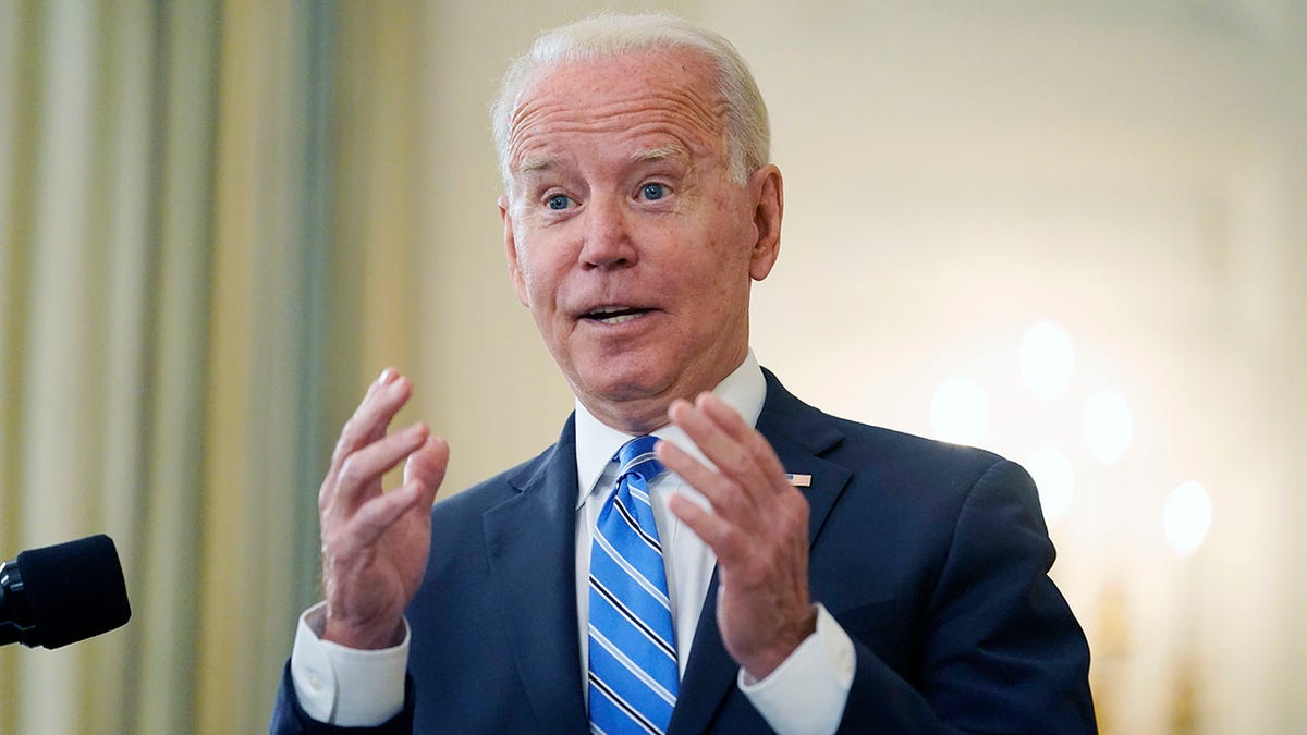 President Joe Biden speaks about the economy and his infrastructure agenda in the State Dining Room of the White House, in Washington, Monday, July 19th, 2021. (AP Photo/Andrew Harnik)