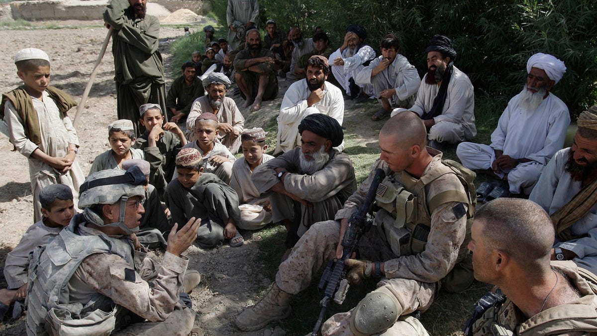 Afghan military translator talks to US Marines