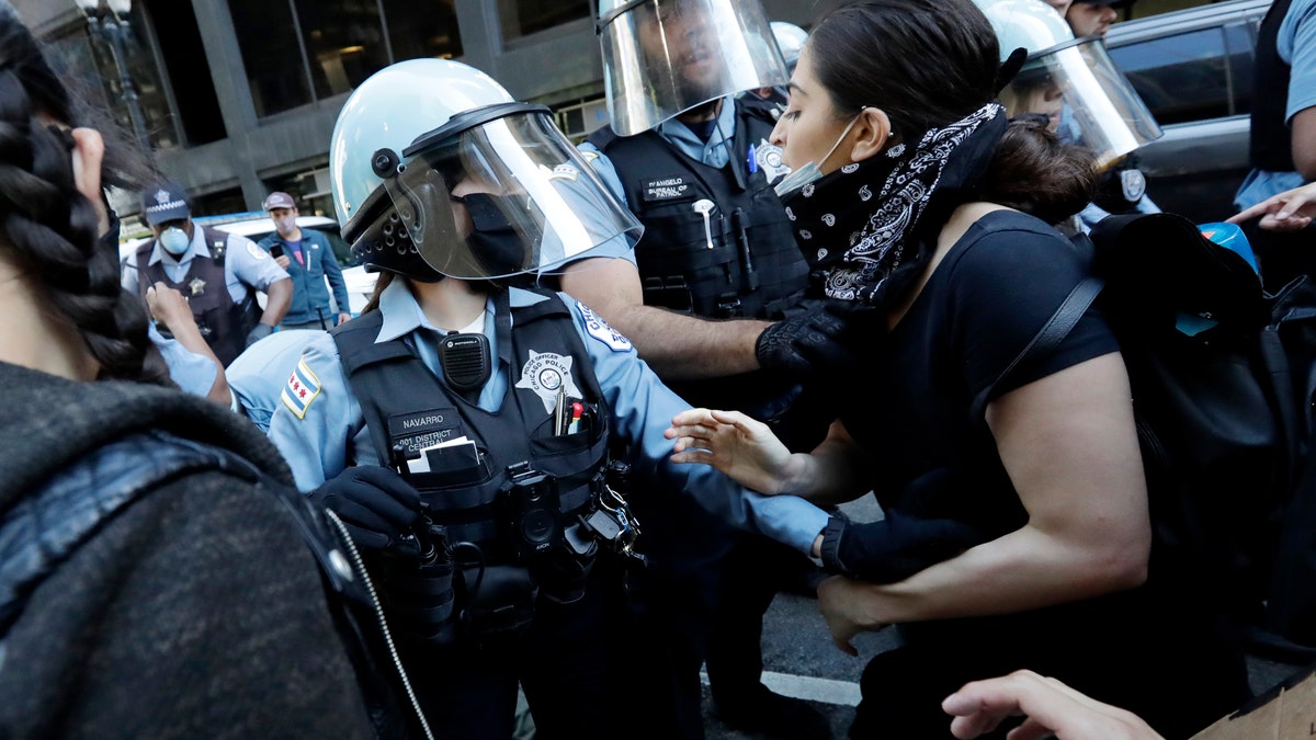 Chicago police officers during George Floyd protest