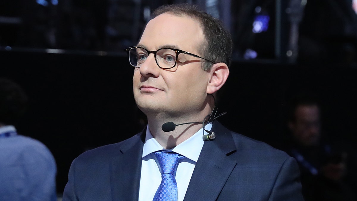 BROOKLYN, NY - JUNE 20: Reporter Adrian Wojnarowski attends the 2019 NBA Draft on June 20, 2019 at Barclays Center in Brooklyn, New York.