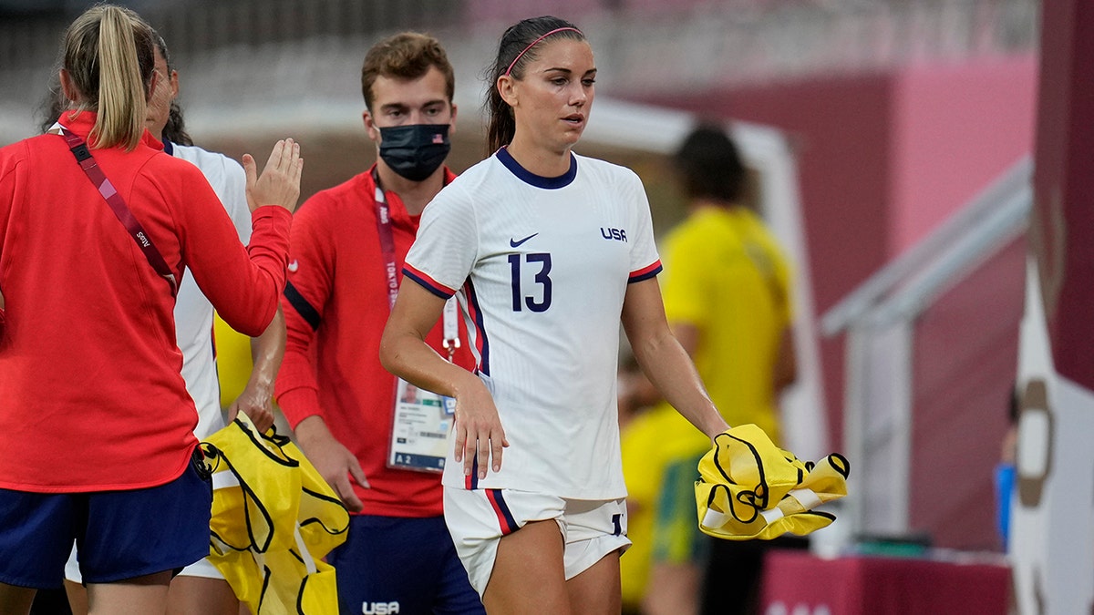 US Soccer star Alex Morgan pulled out a goofy, Ted Lasso-inspired  celebration after scoring a left-footed stunner