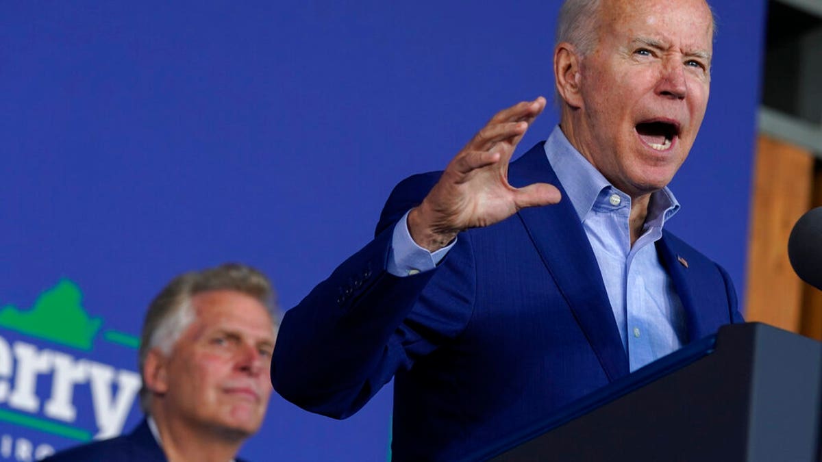President Biden takes aim at former President Trump at a rally for former Virginia Gov. Terry McAuliffe
