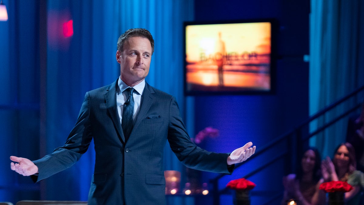 Chris Harrison during the season finale of "The Bachelor."