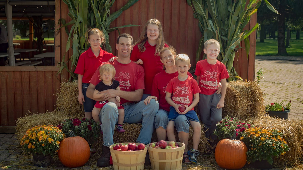 The Tennes family at their farm, Country Mill Farms, outside of Charlotte, Michigan. (ADF)
