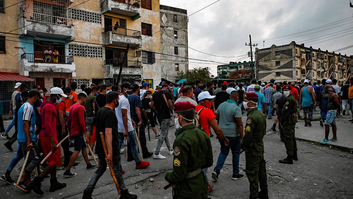 Thousands of Cubans participated in Sunday's demonstrations, chanting "Down with the dictatorship," as President Miguel Díaz-Canel urged supporters to confront the protesters. 