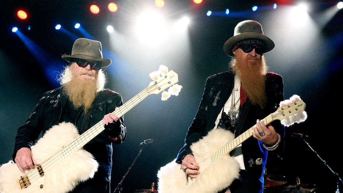 Musicians Dusty Hill and Billy Gibbons of ZZ Top perform onstage during day two of 2015 Stagecoach. Hill has died at the age of 72.
