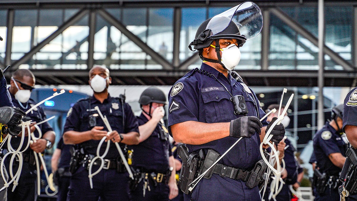 Police at George Floyd protests in Atlanta in May 2020