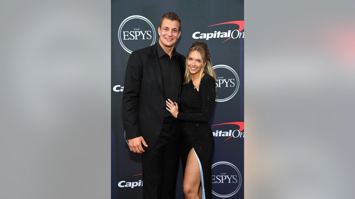 Rob Gronkowski and Camille Kostek attend the 2021 ESPY Awards at Rooftop At Pier 17 on July 10, 2021 in New York City.  