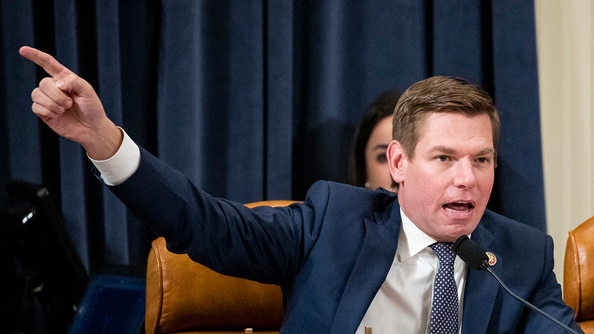 Rep. Eric Swalwell, D-Calif., during a hearing before the House Intelligence Committee in the Longworth House Office Building on Capitol Hill Nov. 20, 2019 in Washington, D.C. (Samuel Corum - Pool/Getty Images)