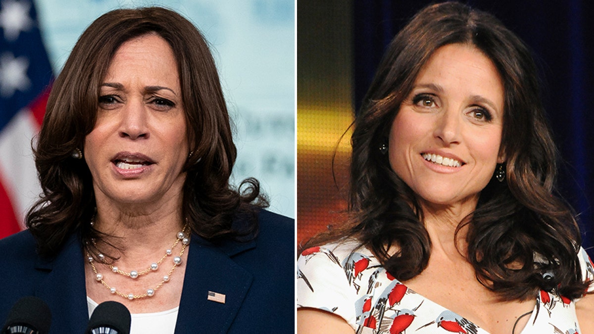 Kamala Harris and Julia Louis-Dreyfus 