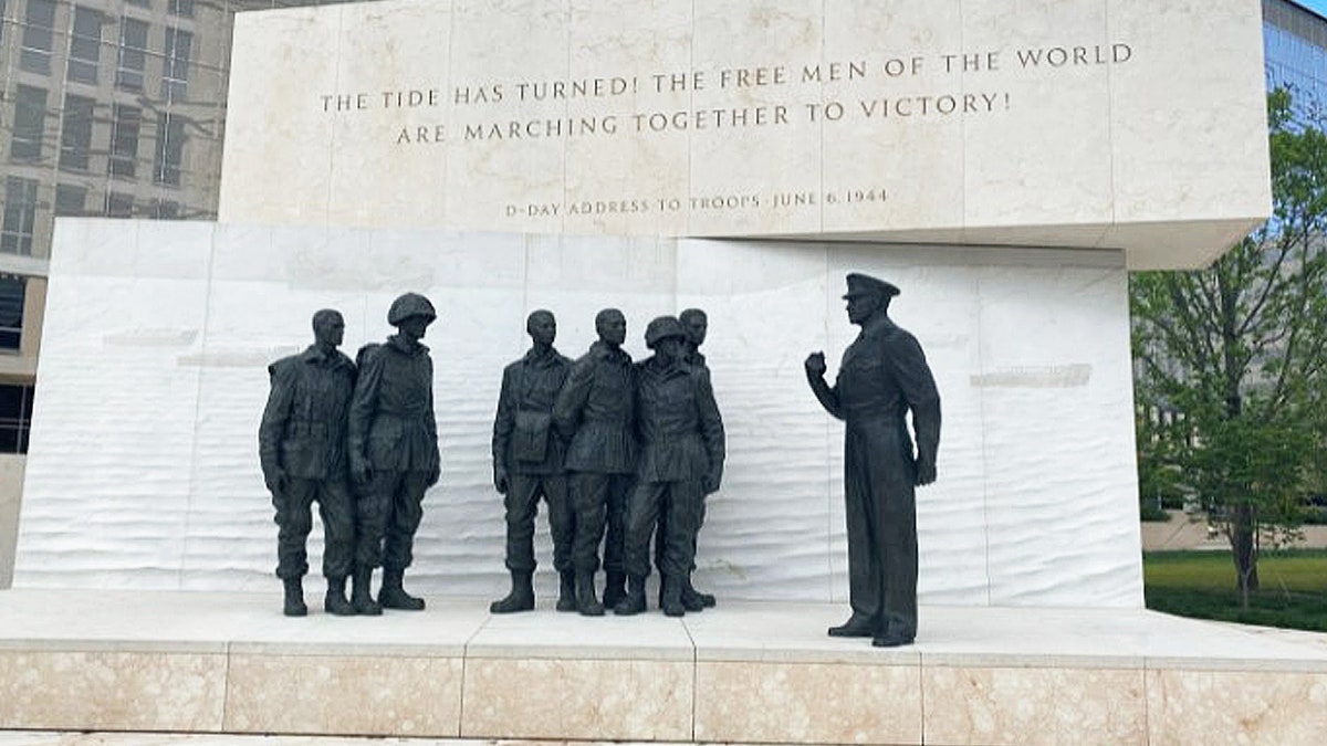 Memorial of Dwight Eisenhower's D-Day address to troops