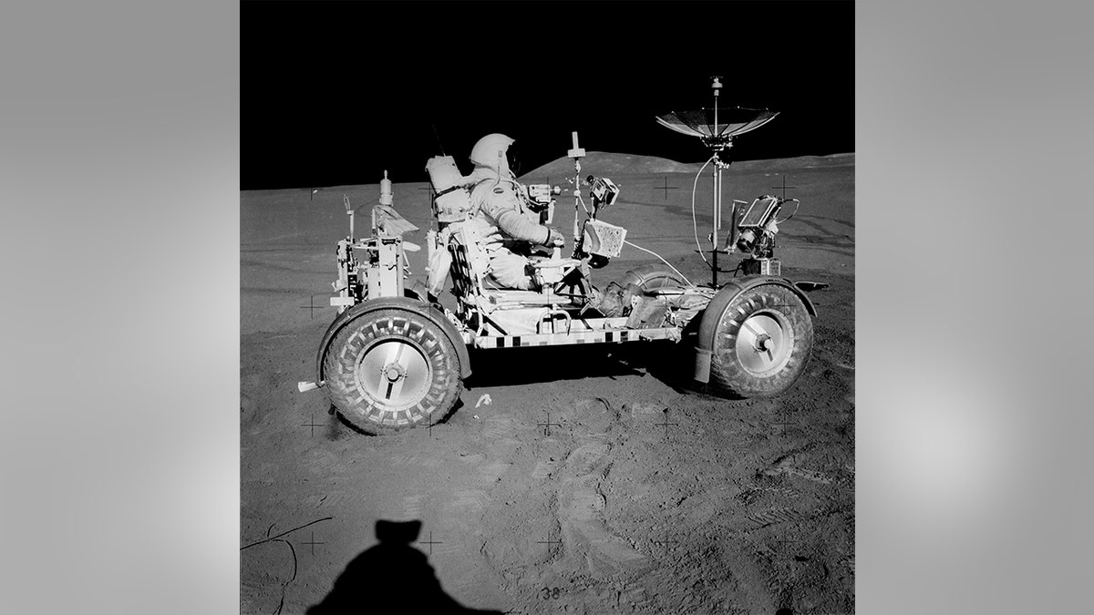 ommander Dave Scott on the Lunar Roving Vehicle (LRV)