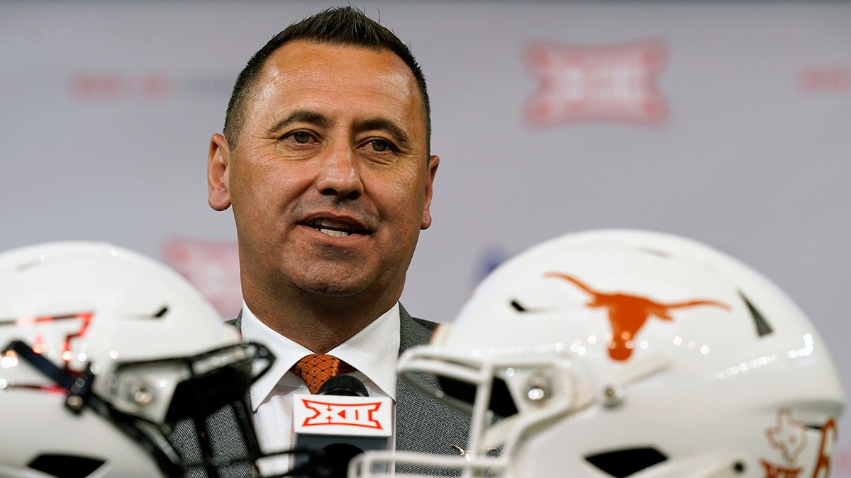 Texas head coach Steve Sarkisian speaks during the NCAA college football Big 12 media days Thursday, July 15, 2021, in Arlington, Texas.