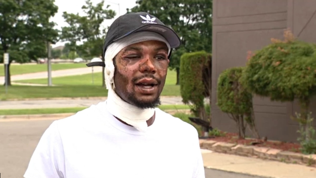 Ray Lucas saved his two infant, twin daughters from a house fire last weekend while they were asleep in the basement. (Credit: Fox 2 Detroit)