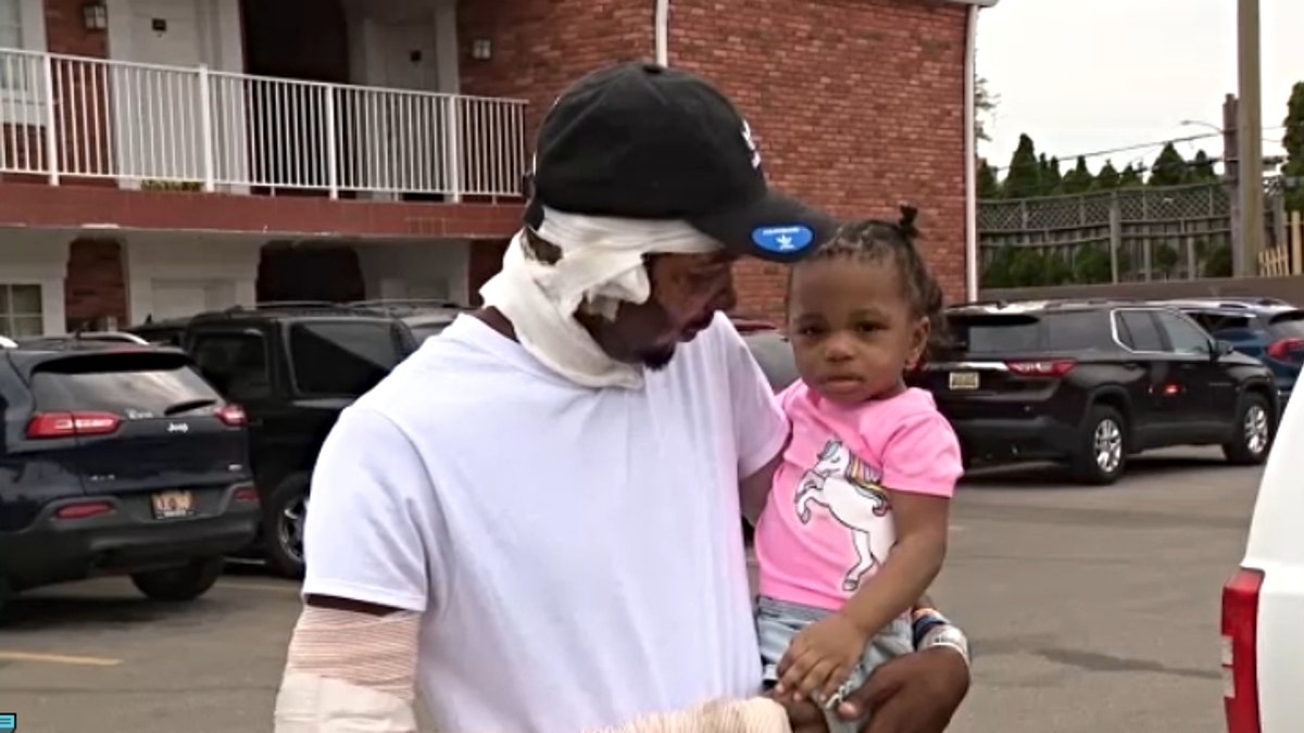 Ray Lucas saved his two infant, twin daughters from a house fire last weekend while they were asleep in the basement. (Credit: Fox 2 Detroit)