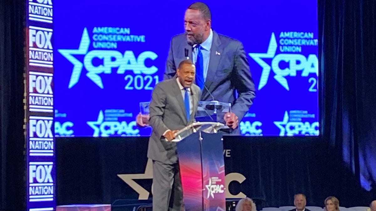Former Georgia state lawmaker Vernon Jones, who's primary challenging GOP Gov. Brian Kemp in 2022, speaks at CPAC Dallas on July 11, 2021 in Dallas, Texas. (Fox News)