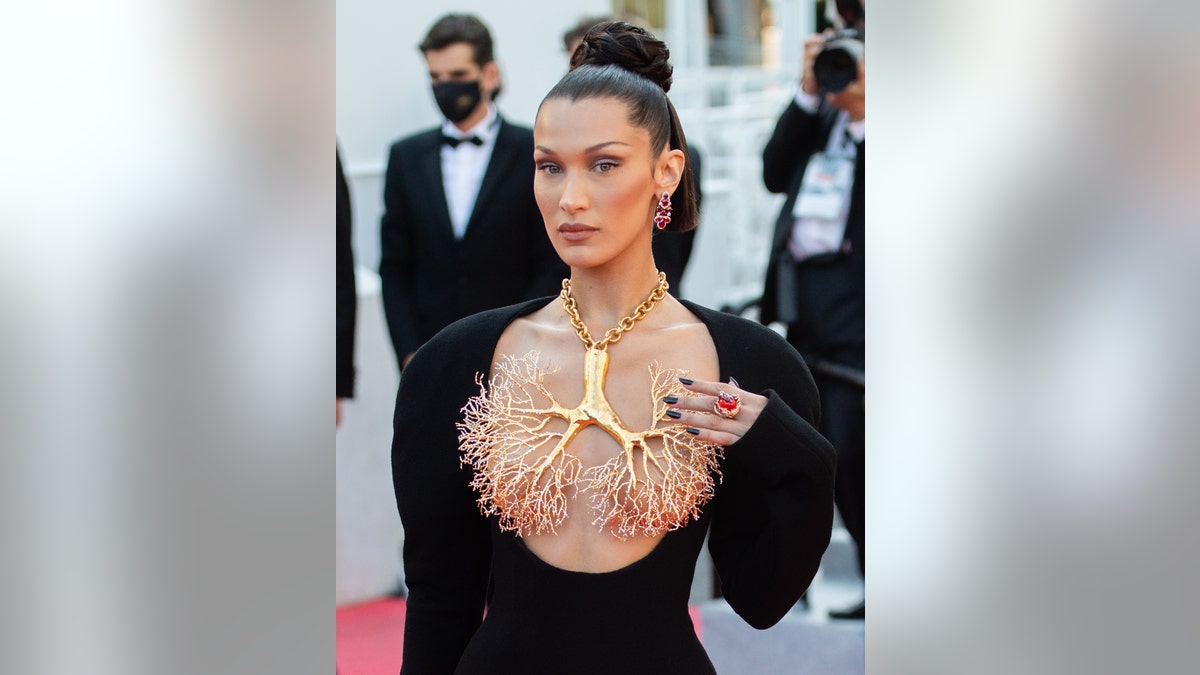 Bella Hadid attends the "Tre Piani (Three Floors)" screening during the 74th annual Cannes Film Festival on July 11, 2021, in Cannes, France.