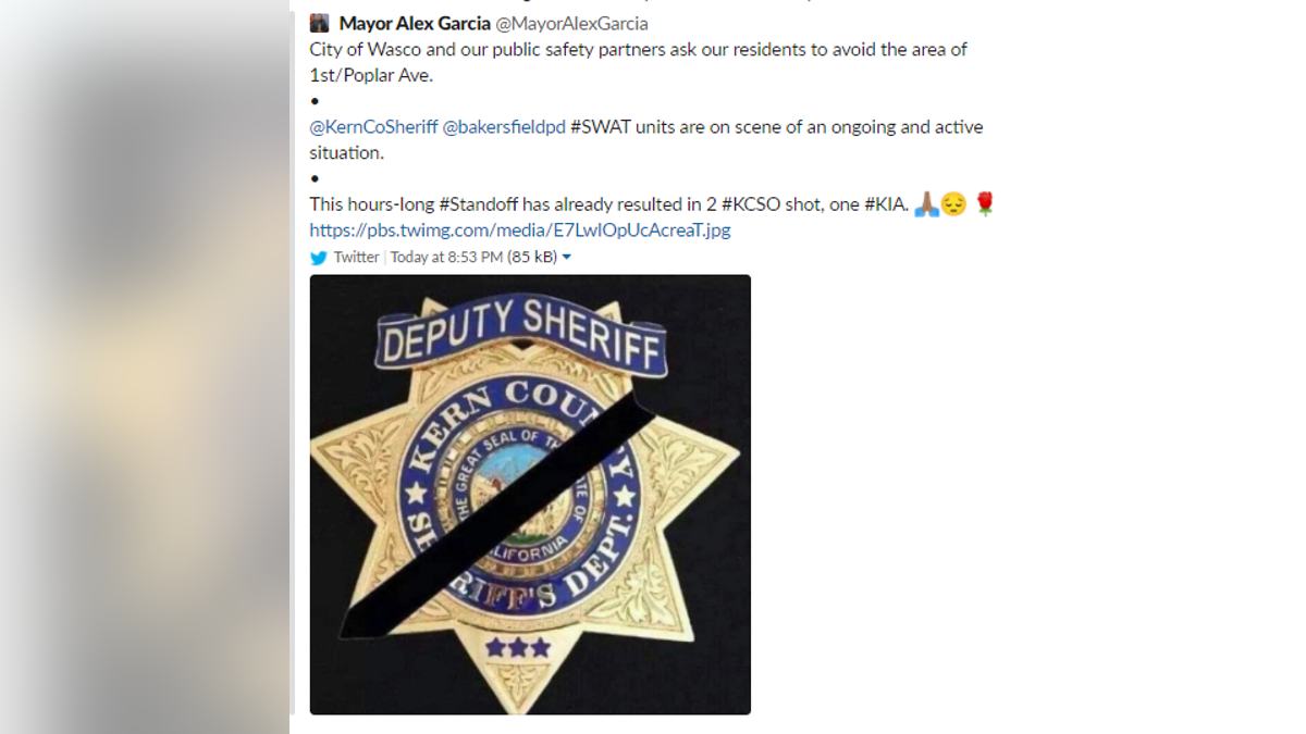The mayor said in a now-deleted tweet that one deputy had died.