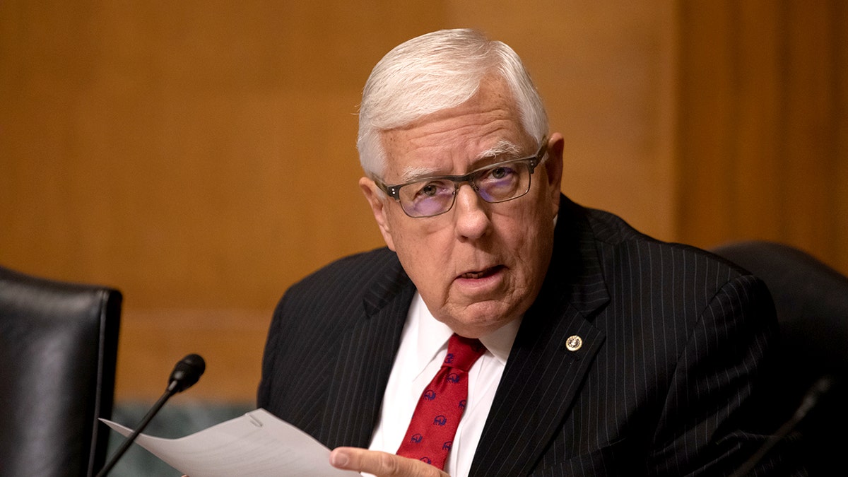 Senator Mike Enzi (R-WY), asks questions during a hearing held by the U.S. Senate Committee on Finance on Capitol Hill, on Tuesday, May 14, 2019. (Photo by Cheriss May/NurPhoto via Getty Images)